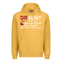 Mustard Funny Drunk Aunt Definition DRAUNT Gift For Auntie Premium Hoodie - minhPixels