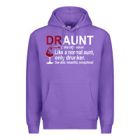 Purple Funny Drunk Aunt Definition DRAUNT Gift For Auntie Premium Hoodie - minhPixels