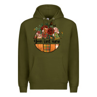 Army Green preview customize floral pumpkin Premium Hoodie - BundleAndBundleShop