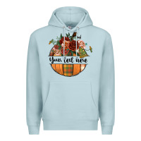 Blue Mist preview customize floral pumpkin Premium Hoodie - BundleAndBundleShop