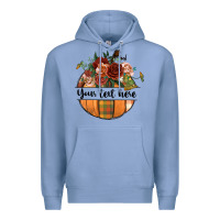 Colony Blue preview customize floral pumpkin Premium Hoodie - BundleAndBundleShop