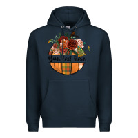 Navy preview customize floral pumpkin Premium Hoodie - BundleAndBundleShop