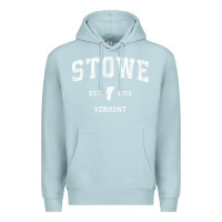 Blue Mist Stowe Vermont Vt Vintage Athletic Sports Premium Hoodie - minhPixels