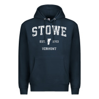 Navy Stowe Vermont Vt Vintage Athletic Sports Premium Hoodie - minhPixels