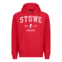 Red Stowe Vermont Vt Vintage Athletic Sports Premium Hoodie - minhPixels