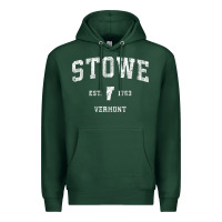 Sports Green Stowe Vermont Vt Vintage Athletic Sports Premium Hoodie - minhPixels