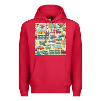Cardinal Planes, Trains, and Automobiles pattern Chiffon Top Premium Hoodie - minhPixels