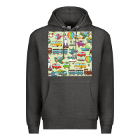Charcoal Heather Planes, Trains, and Automobiles pattern Chiffon Top Premium Hoodie - minhPixels