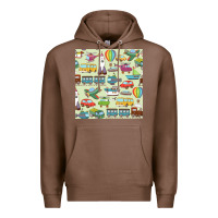 Chestnut Planes, Trains, and Automobiles pattern Chiffon Top Premium Hoodie - minhPixels