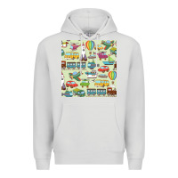 Dove Grey Planes, Trains, and Automobiles pattern Chiffon Top Premium Hoodie - minhPixels