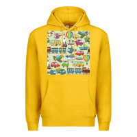 Lemon Planes, Trains, and Automobiles pattern Chiffon Top Premium Hoodie - minhPixels