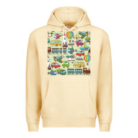 Pina Colada Planes, Trains, and Automobiles pattern Chiffon Top Premium Hoodie - minhPixels