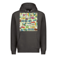 Smoke Planes, Trains, and Automobiles pattern Chiffon Top Premium Hoodie - minhPixels