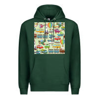 Planes, Trains, And Automobiles Pattern Chiffon Top Premium Hoodie | Teevron
