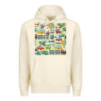 Tofu Planes, Trains, and Automobiles pattern Chiffon Top Premium Hoodie - minhPixels