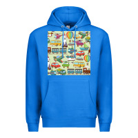 True Royal Planes, Trains, and Automobiles pattern Chiffon Top Premium Hoodie - minhPixels