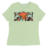 Matcha Cowhide Floral Feather Cow Mom Ladies Tee - Bettercallsaul