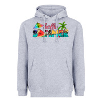 Heather Grey hello summer Heavyweight Hoodie - Artiststas