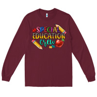 Burgundy special education crew Long Sleeve Tee - CowGirlArtShop