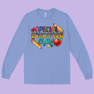 Special Education Crew Long Sleeve Tee Designed By Cowgirlartshop