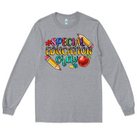 Heather Grey special education crew Long Sleeve Tee - CowGirlArtShop