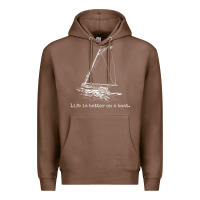 Chestnut Life Is Better On A Boat Sailboat Sketch Cool Sailing Gifts Premium Hoodie - minhPixels