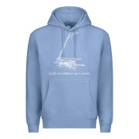 Colony Blue Life Is Better On A Boat Sailboat Sketch Cool Sailing Gifts Premium Hoodie - minhPixels