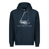 Navy Life Is Better On A Boat Sailboat Sketch Cool Sailing Gifts Premium Hoodie - minhPixels