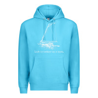 Ocean Blue Life Is Better On A Boat Sailboat Sketch Cool Sailing Gifts Premium Hoodie - minhPixels