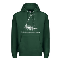 Sports Green Life Is Better On A Boat Sailboat Sketch Cool Sailing Gifts Premium Hoodie - minhPixels