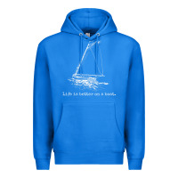 True Royal Life Is Better On A Boat Sailboat Sketch Cool Sailing Gifts Premium Hoodie - minhPixels