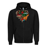 Black festive western christmas heart Zipper Hoodie - CowhideDigitalArt