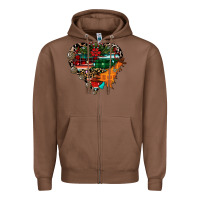Chestnut festive western christmas heart Zipper Hoodie - CowhideDigitalArt