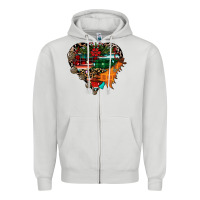 Dove Grey festive western christmas heart Zipper Hoodie - CowhideDigitalArt
