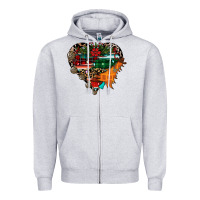 Heather Grey festive western christmas heart Zipper Hoodie - CowhideDigitalArt