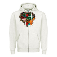 Oatmeal Heather festive western christmas heart Zipper Hoodie - CowhideDigitalArt