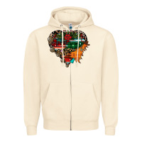 Sandshell festive western christmas heart Zipper Hoodie - CowhideDigitalArt