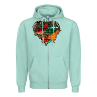 Seafoam festive western christmas heart Zipper Hoodie - CowhideDigitalArt