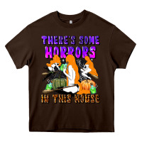Chocolate Brown there's some horrors in this house Heavy Core Tee - LillyAllenDesigns