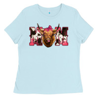 Baby Blue Highland Cow Mom Ladies Tee - Bettercallsaul