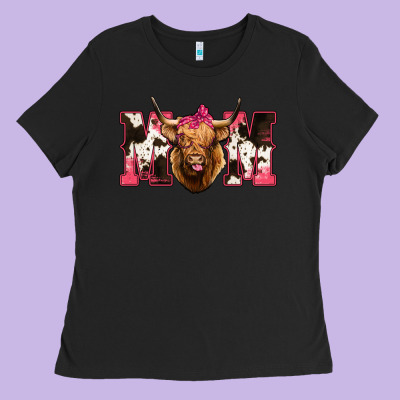 Highland Cow Mom Ladies Tee Designed By Bettercallsaul