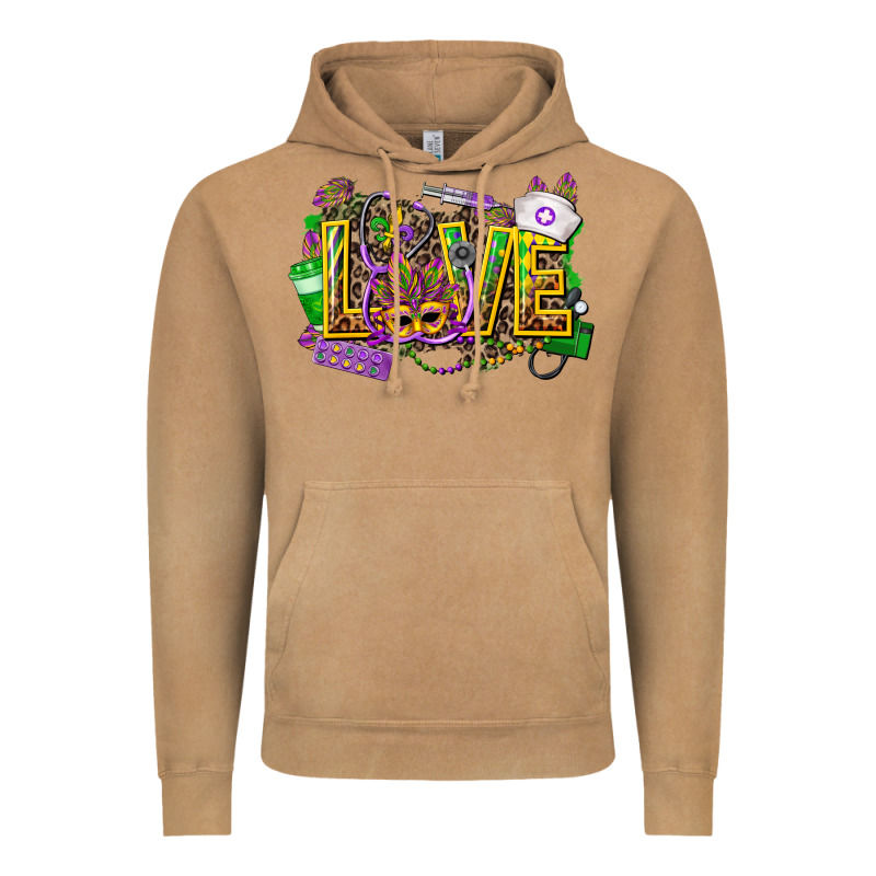 Mardi Gras Love Nurse Vintage Hoodie by CowGirlArtShop | Teevron