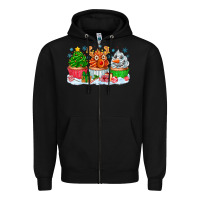 Black festive christmas cupcakes Zipper Hoodie - CowhideDigitalArt