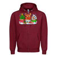 Burgundy festive christmas cupcakes Zipper Hoodie - CowhideDigitalArt