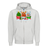 Dove Grey festive christmas cupcakes Zipper Hoodie - CowhideDigitalArt