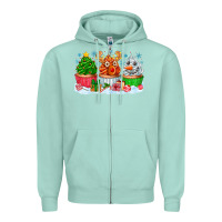 Seafoam festive christmas cupcakes Zipper Hoodie - CowhideDigitalArt