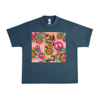 Midnight Navy peace love hippie daisy Urban Heavy Tee - TumblerDesignByShophia