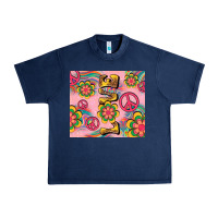 Navy peace love hippie daisy Urban Heavy Tee - TumblerDesignByShophia
