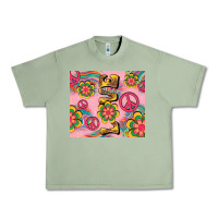 Oil Green peace love hippie daisy Urban Heavy Tee - TumblerDesignByShophia