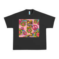 Pigment Black peace love hippie daisy Urban Heavy Tee - TumblerDesignByShophia